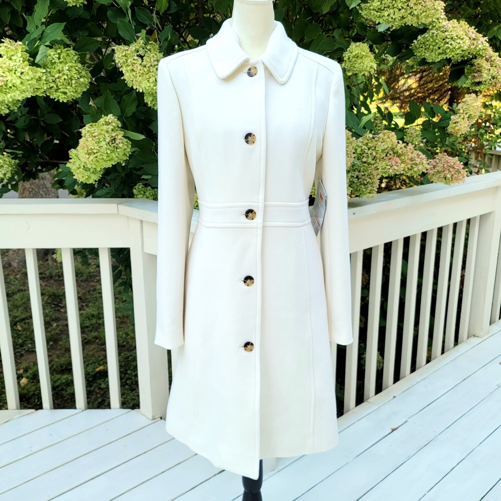 🆕️ J Crew Lady Day Italian Wool Coat Vintage White sz 14 Orig. $398